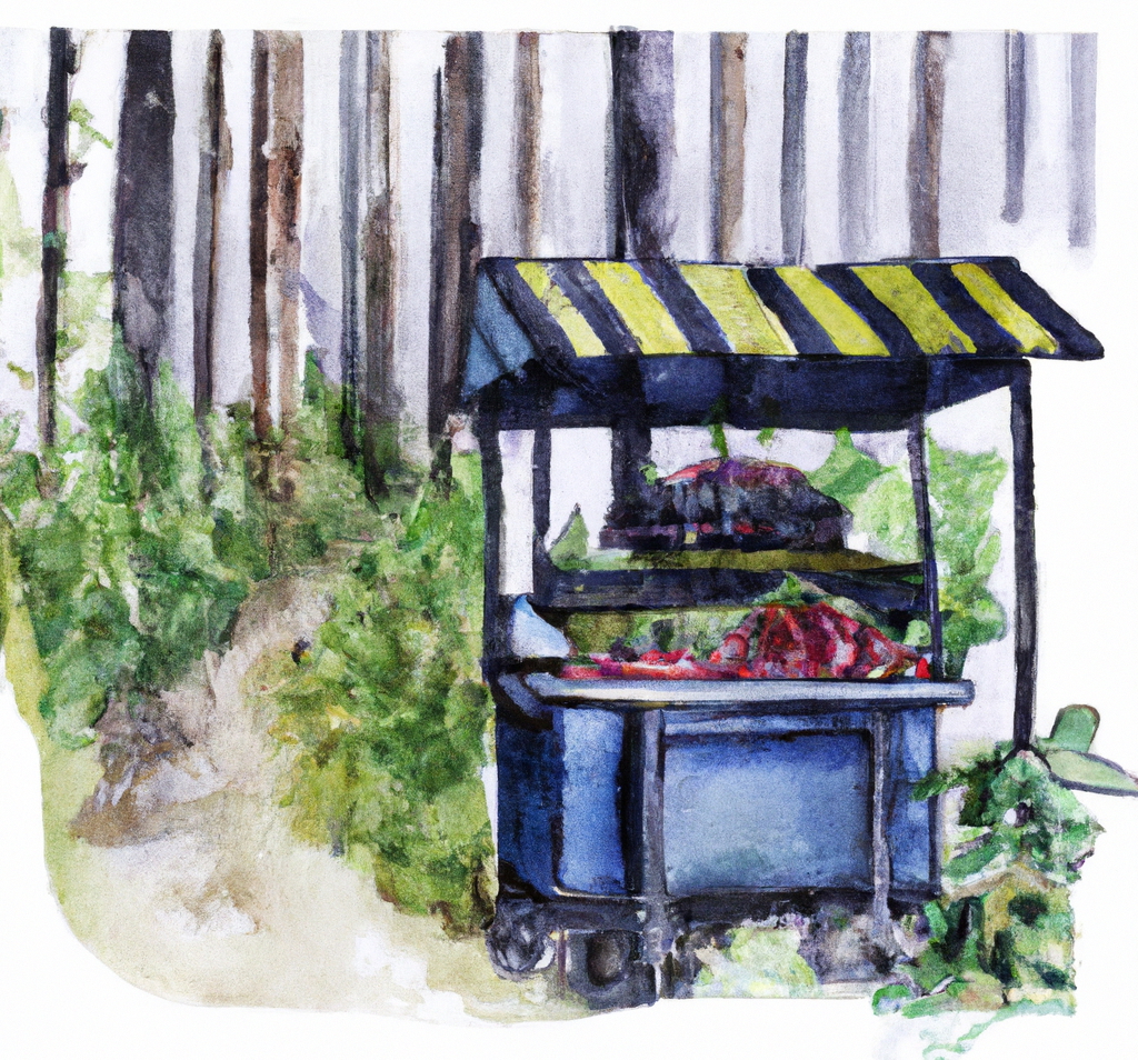 Kiosk watercolor